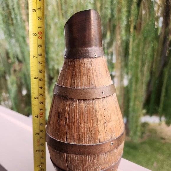 Antique French Cider Jug ca. 1900 – 9" high Barrel Form Rustic Farmhouse Pitcher - Picture 15 of 15